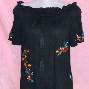 black floral shirt